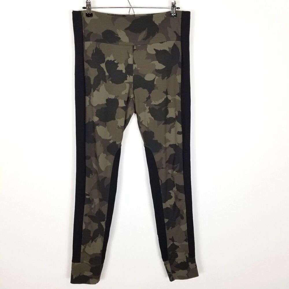 Athleta Women Essex Hybrid  Camo Cobblestone Tight Pants Size L Tall Olive Brown